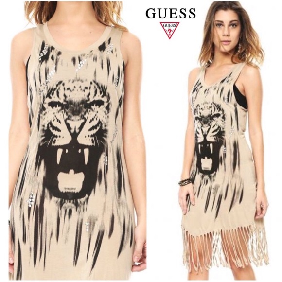 Guess Dresses & Skirts - 🆕 Guess Fringe Tiger Midi Dress
